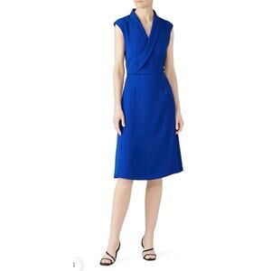 Of Mercer Cobalt Allen Crepe Dress 0